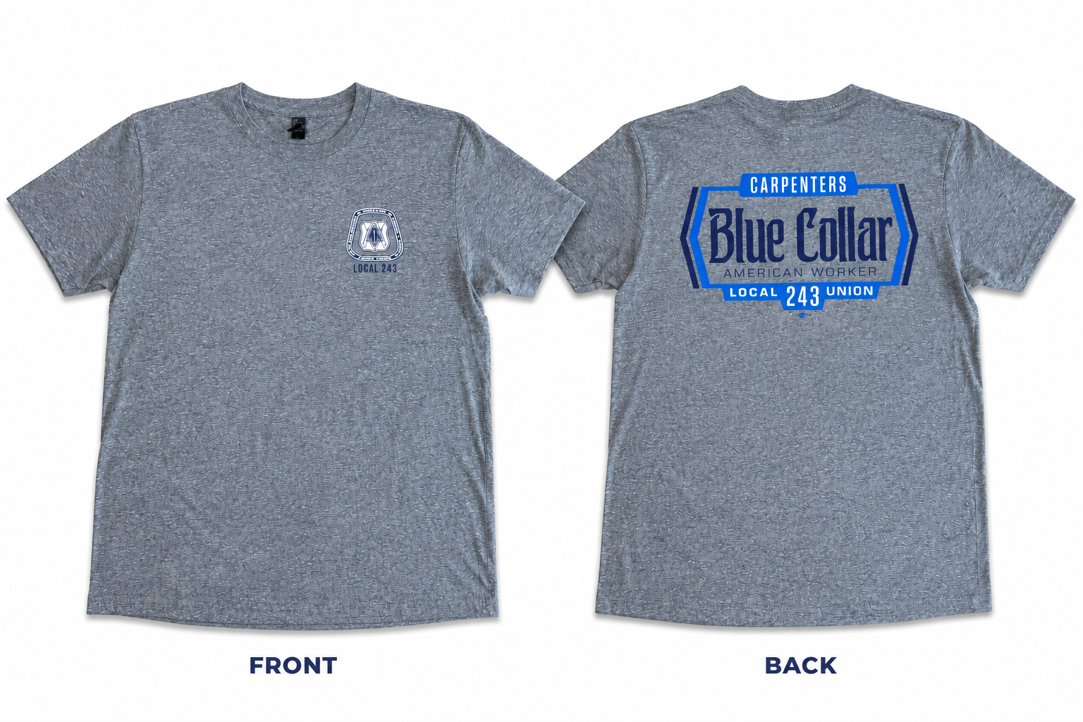 Gray Blue Collar T-Shirt